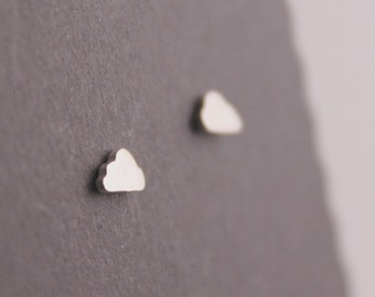 Silver Cloud Studs • Sterling Silver • Handmade • Cloud Earrings • Dreamy Minimalist Earrings • Tiny Silver Cloud Studs