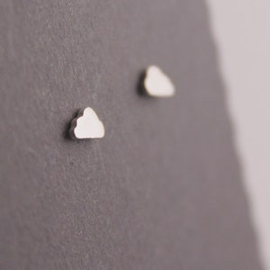 Silver Cloud Studs • Sterling Silver • Handmade • Cloud Earrings • Dreamy Minimalist Earrings • Tiny Silver Cloud Studs