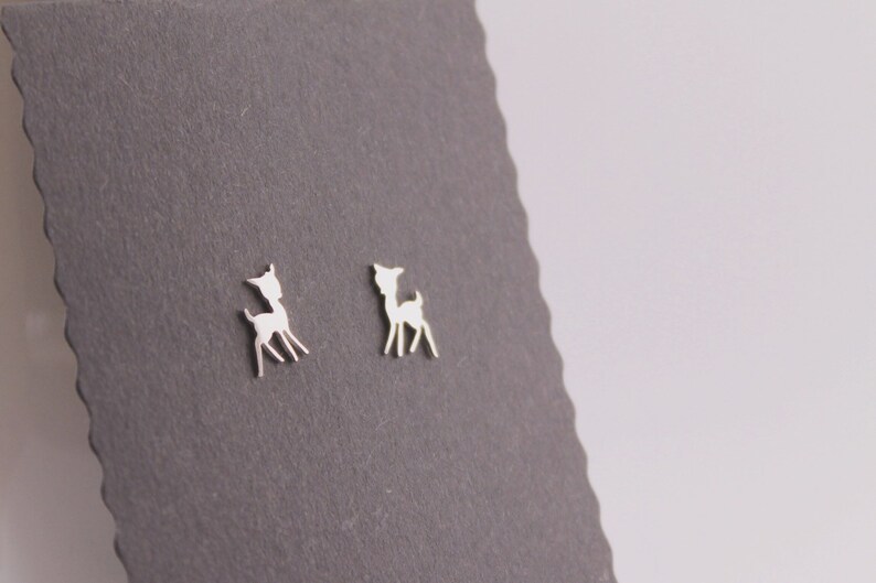 Ag Sterling Origami Deer Stud Earrings main image 0