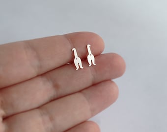 Cat Butt Earrings • Quirky and Fun Gift • Sterling Silver • Handmade • Cat Studs • Crazy Cat Lady Gift • Cat Jewellery • Cat Silhouette Stud