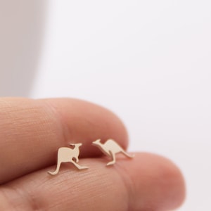 Kangaroo Studs • Handmade • Sterling Silver • Australian Animal Earrings • Australian Jewelry • Kangaroo Earrings • Silver Kangaroo Studs