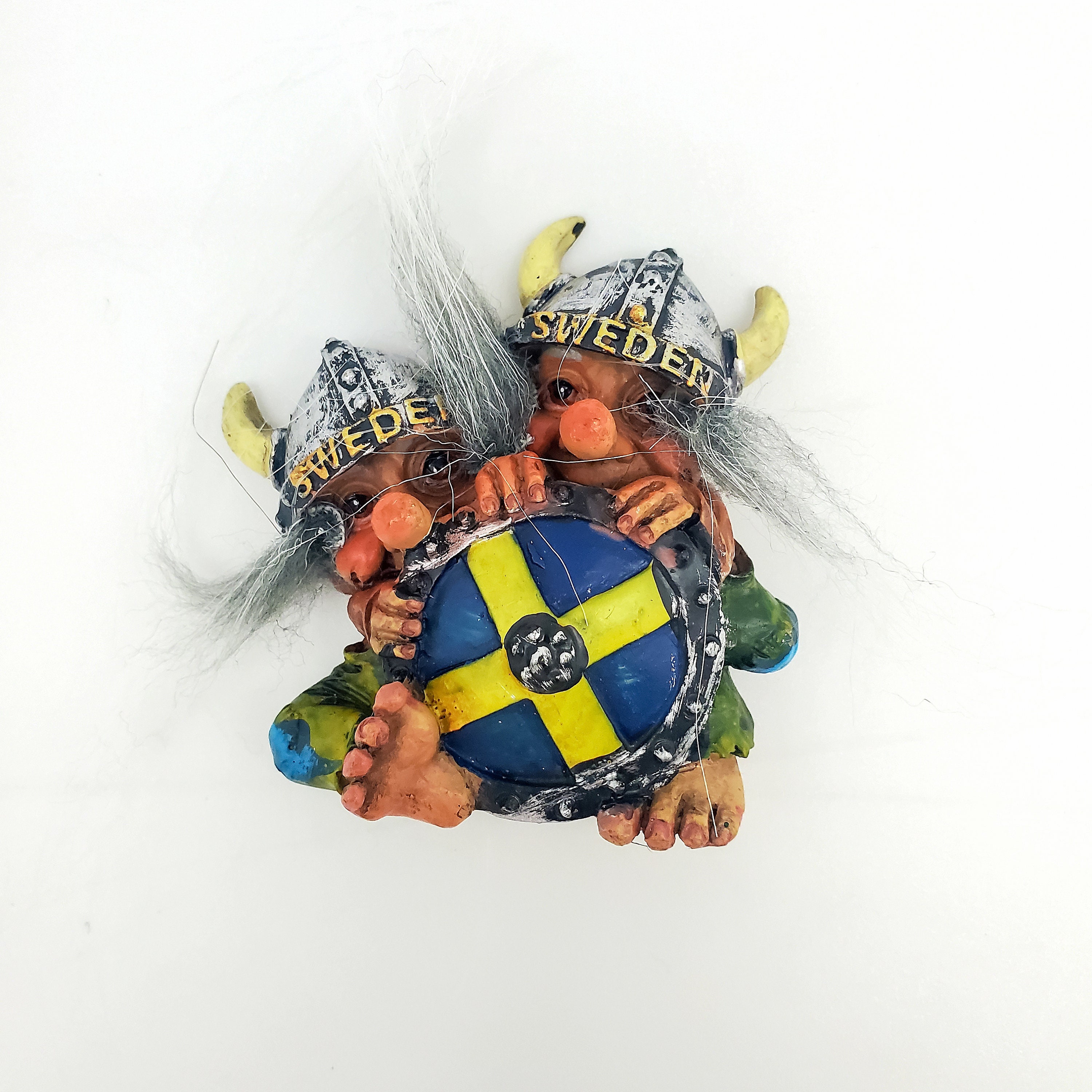 Schweden Magnet Wikinger Troll mit Haaren Souvenir Poly Sverige 