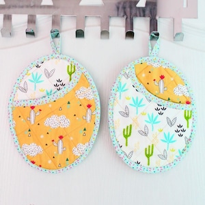 Oval pocket pot holders sewing pattern, pot holders, potholders sewing pattern, oval potholders, pot holder pattern, pocket pot holders