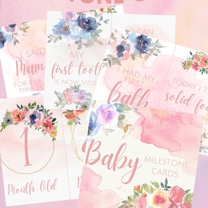 Cartes d'étape de bébé fille imprimables, cartes d'étape de bébé, cartes d'étape de bébé imprimables, cartes de bébé imprimables, cartes d'étape de bébé