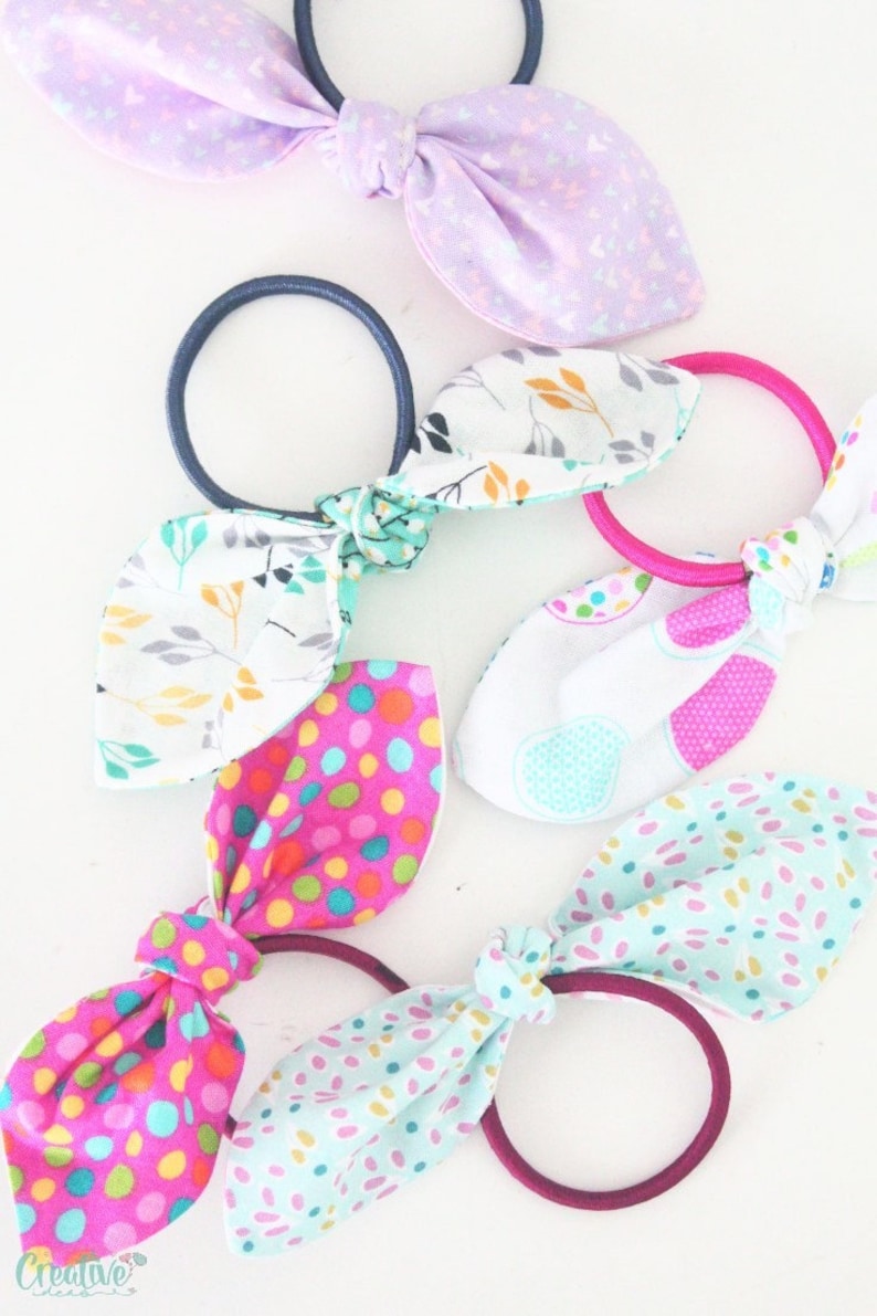 Knotted hair ties sewing pattern, knot hair ties, fabric hair ties, knotted hair ties pattern, hair ties, fabric hair ties pattern image 2