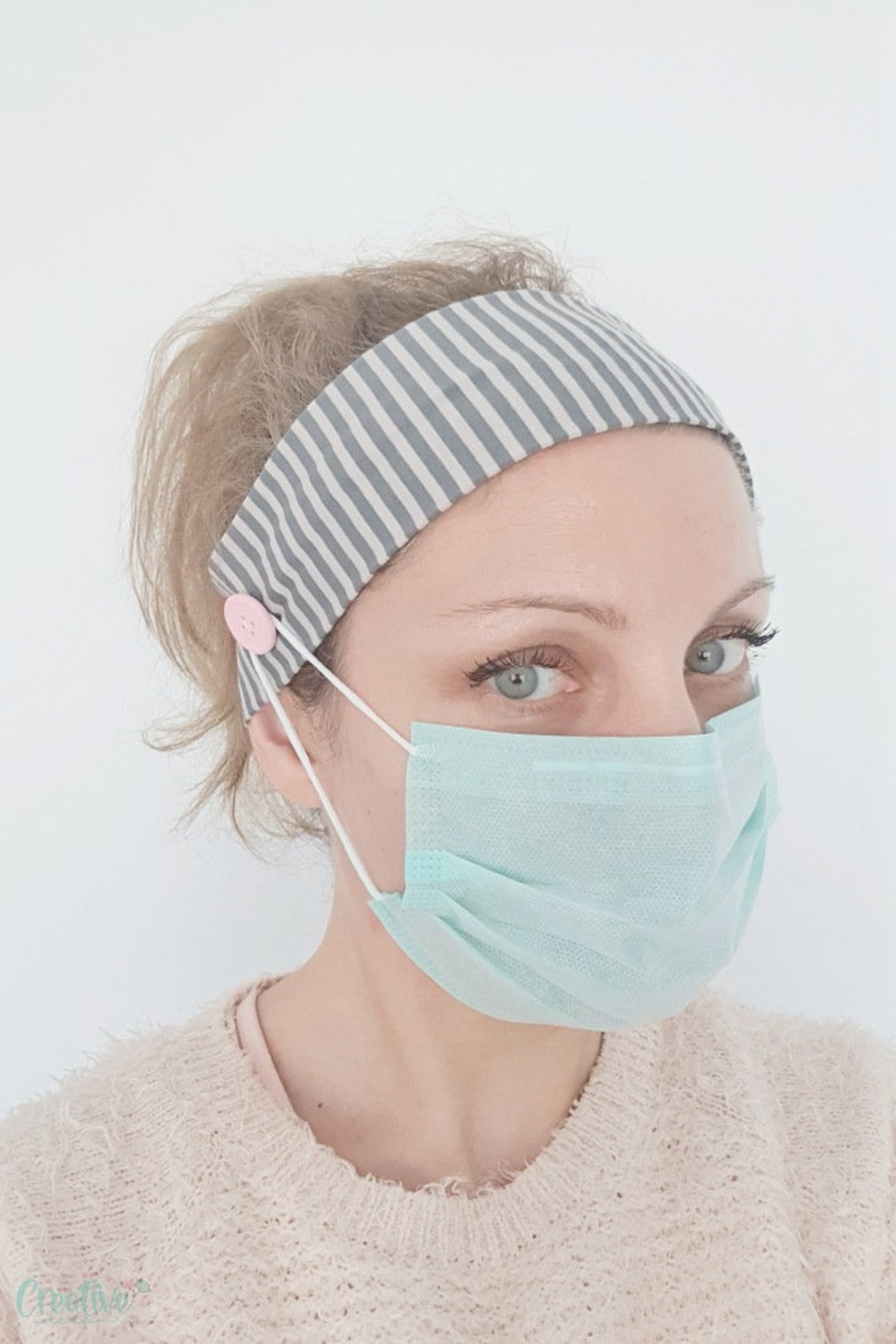 Headband Pattern With Buttons for Nurses Headband Sewing Etsy