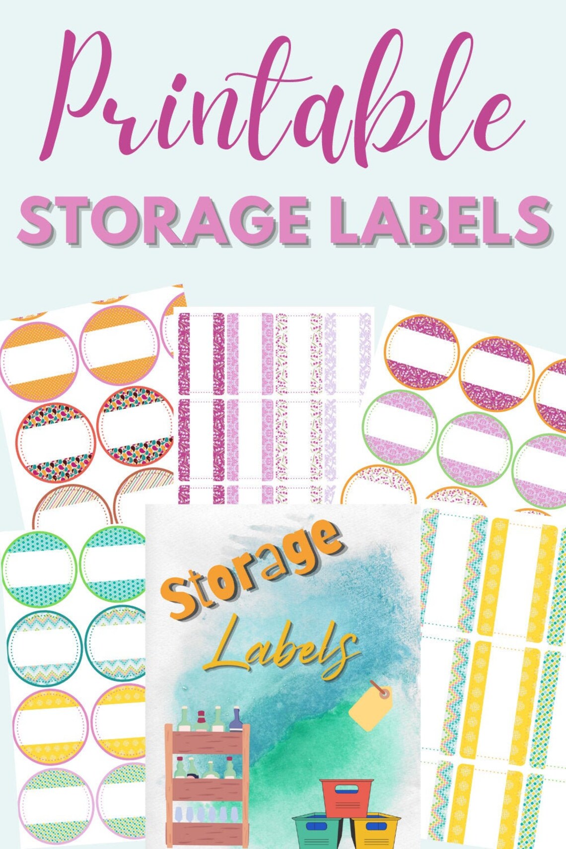 Printable Storage Labels, Storage Stickers, Storage Labels, Storage Box