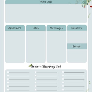 Printable Christmas Planner, Christmas planner, Christmas dinner planner, Christmas organizer, Christmas party planner image 3