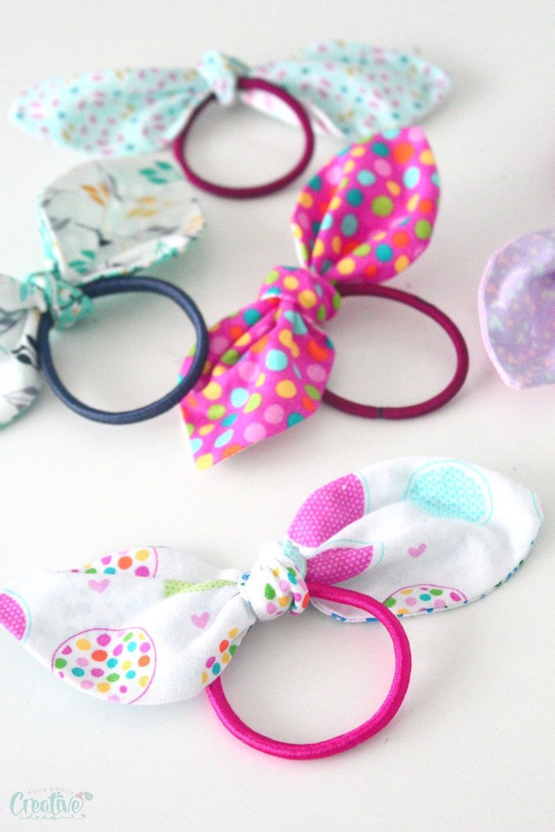 Knotted hair ties sewing pattern, knot hair ties, fabric hair ties, knotted hair ties pattern, hair ties, fabric hair ties pattern image 1