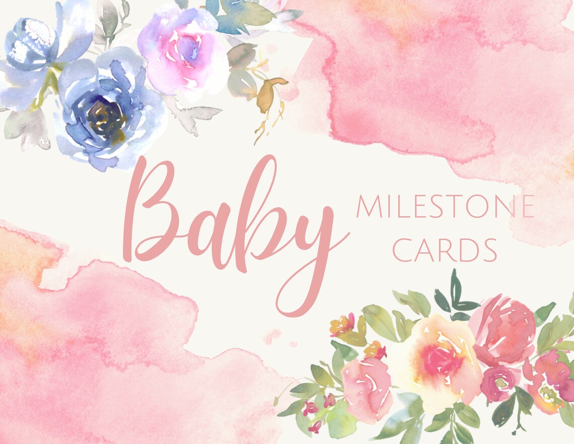 Baby Girl Milestone Cards Printables Baby Milestone Cards - Etsy