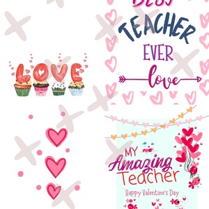 Valentine's Day Teacher Cards Printables, Printable Teacher Cards ...