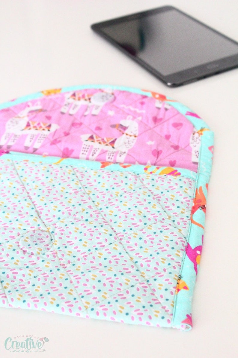 Quilted Table Case Sewing Pattern, DIY Tablet Case, How to Make a
