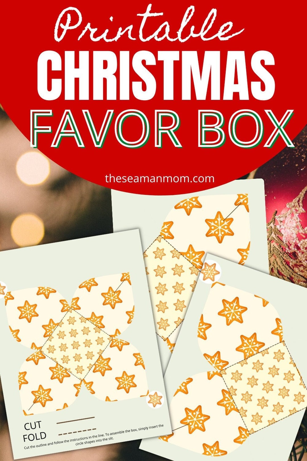 Printable Box Template, Christmas Box Template, Gift Box Template, DIY Gift Box, Printable Gift Box, Christmas Favor Box Template - Etsy