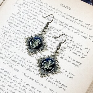 Queen Anne’s Lace Brass Dangle Flower Earrings, gifts for her, Valentine’s Day, jewelry for nature lovers