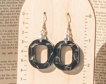 Dandelion Wish Resin Earrings, Sterling Silver Hooks