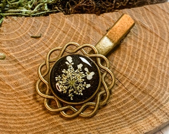 Pressed Flower Hair Clip, pressed flower hair accessory, dried flower jewelry real flower barrette pressed flower hair accesories