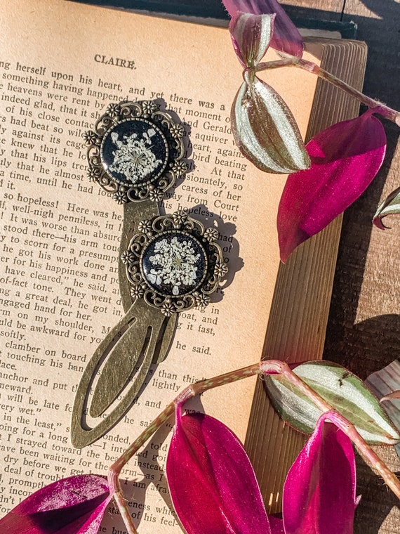 Pressed Flower Bookmark, Real Dried Flower Bookmark, Real Queen