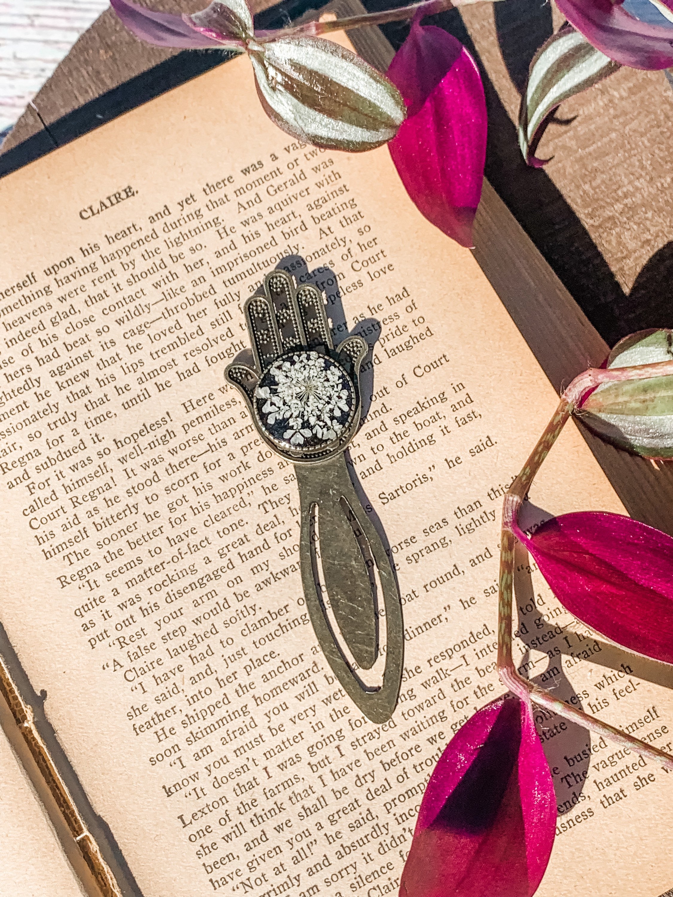 Pressed Flower Bookmark, Real Dried Flower Bookmark, Real Queen