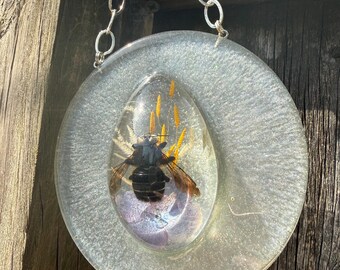 Irridescent Bumblebee Wall Hanging, Botanicals Home Decor