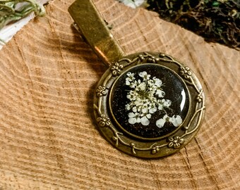 Pressed Flower Hair Clip, pressed flower hair accessory, dried flower jewelry real flower barrette pressed flower hair accesories