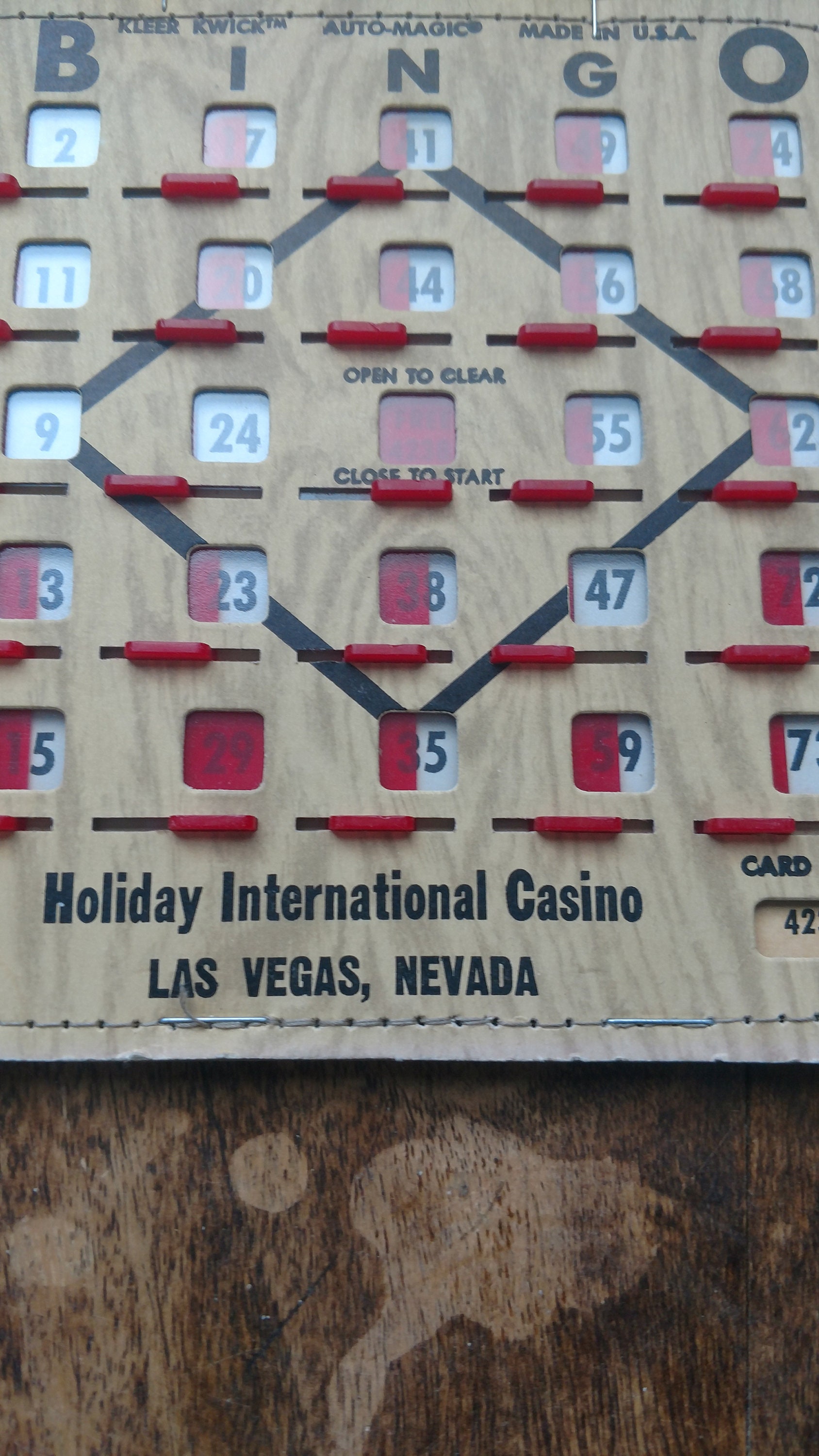 Vintage Las Vegas Bingo Cards de una tarjeta vintage de casino x1 ...