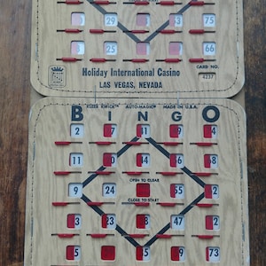 Vintage Las Vegas Bingo Cards from a vintage casino x1 card