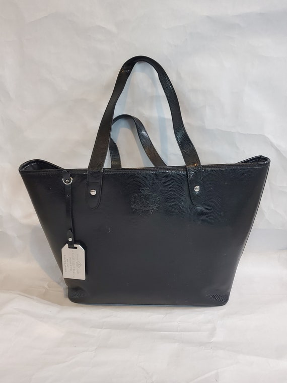 Ralph Lauren Leather Black Tote Bag | Etsy