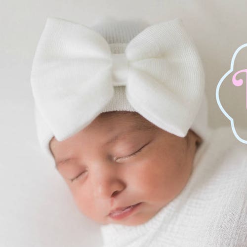 White Newborn GIRL HATS Baby Girls Newborn Hat Baby Girl Etsy New Zealand