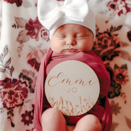 Baby White Hat for Newborn, Hospital Hat with Bow, Baby Girl Hat