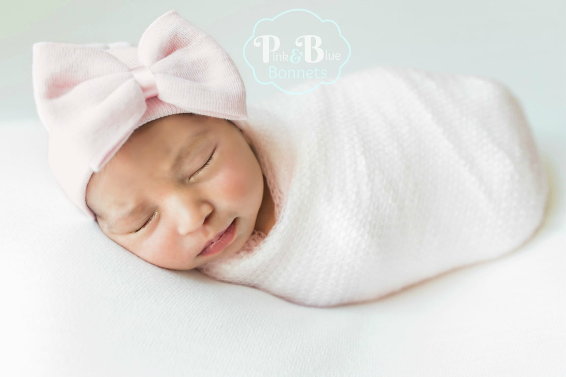 Baby girl hospital outfit Newborn girl hospital hat with bow Etsy