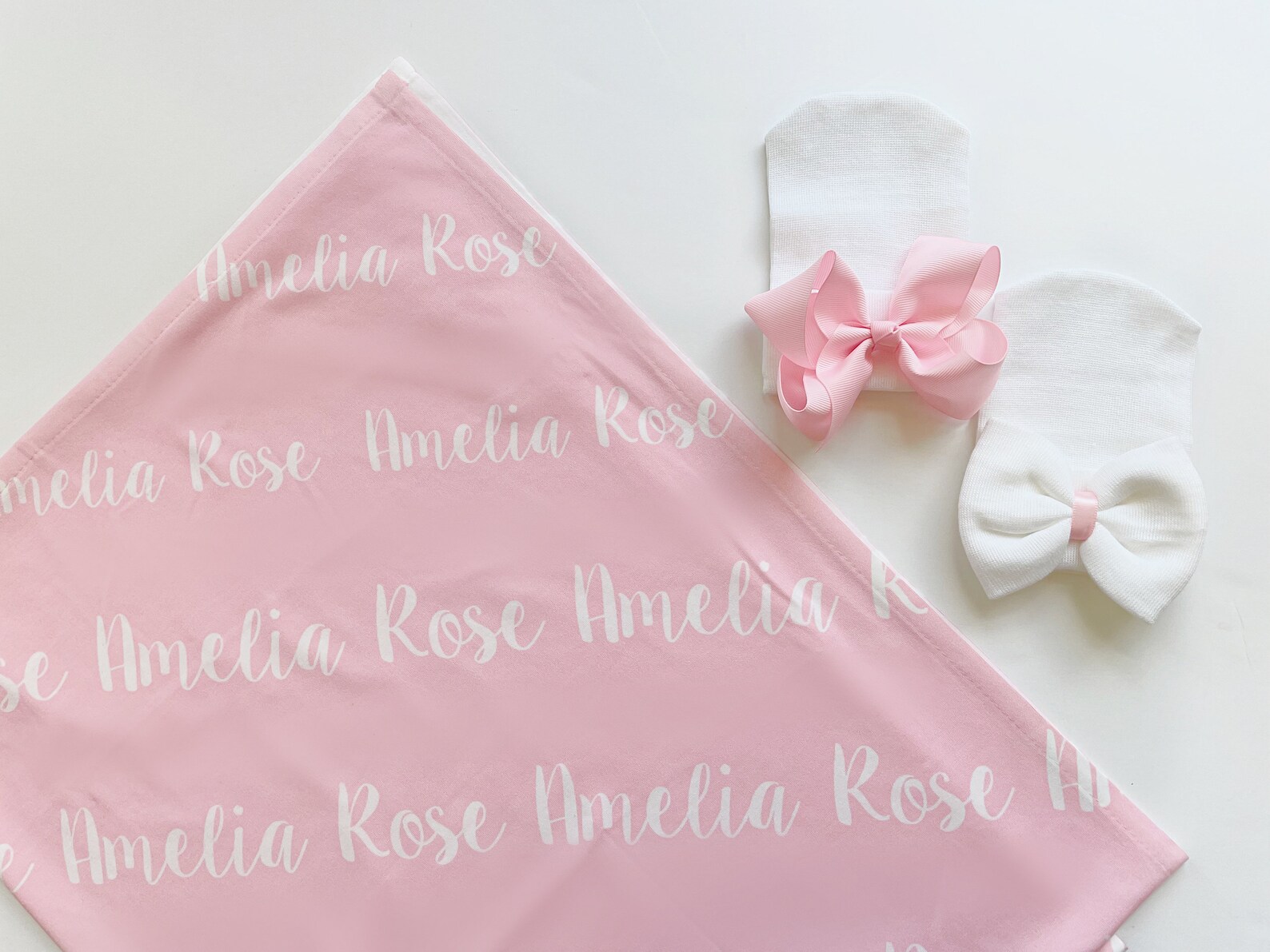 Personalized Baby Blanket Baby Girl Name Blanket Repeating Etsy