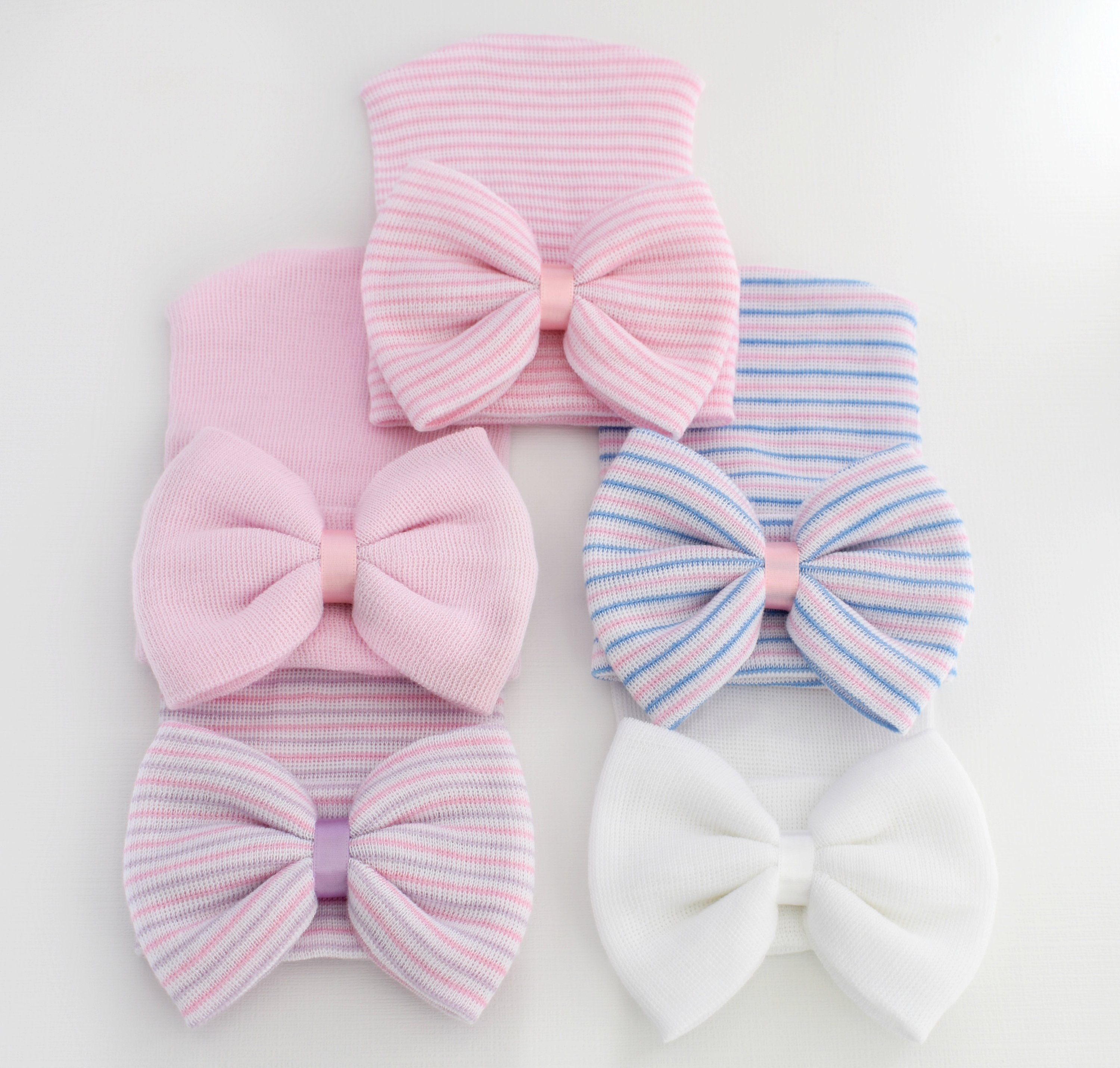 Infant Hospital Hat Bow Baby Girl 