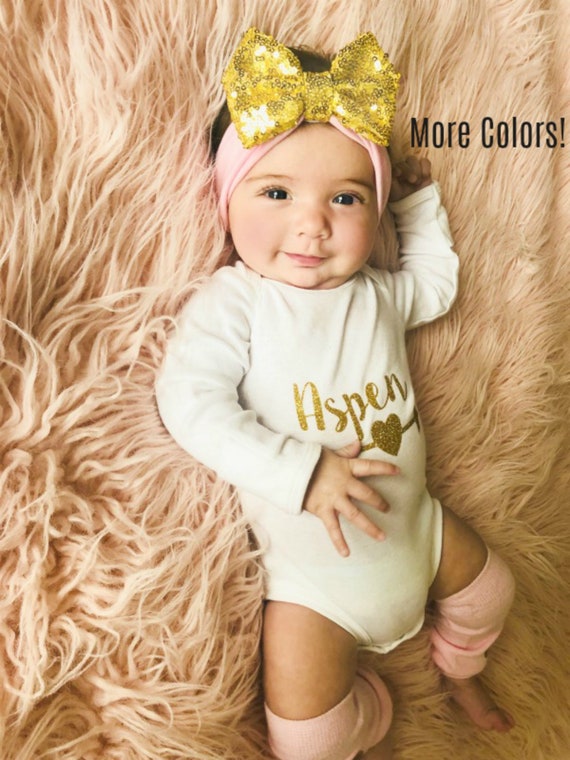 baby girl gold bow headband