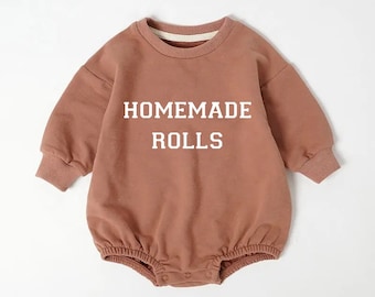 FALL Baby Sweater, Thanksgiving Homemade Rolls, Baby Romper, Retro Fall Toddler sweater, Funny Thanksgiving Day Baby Bodysuit Crewneck