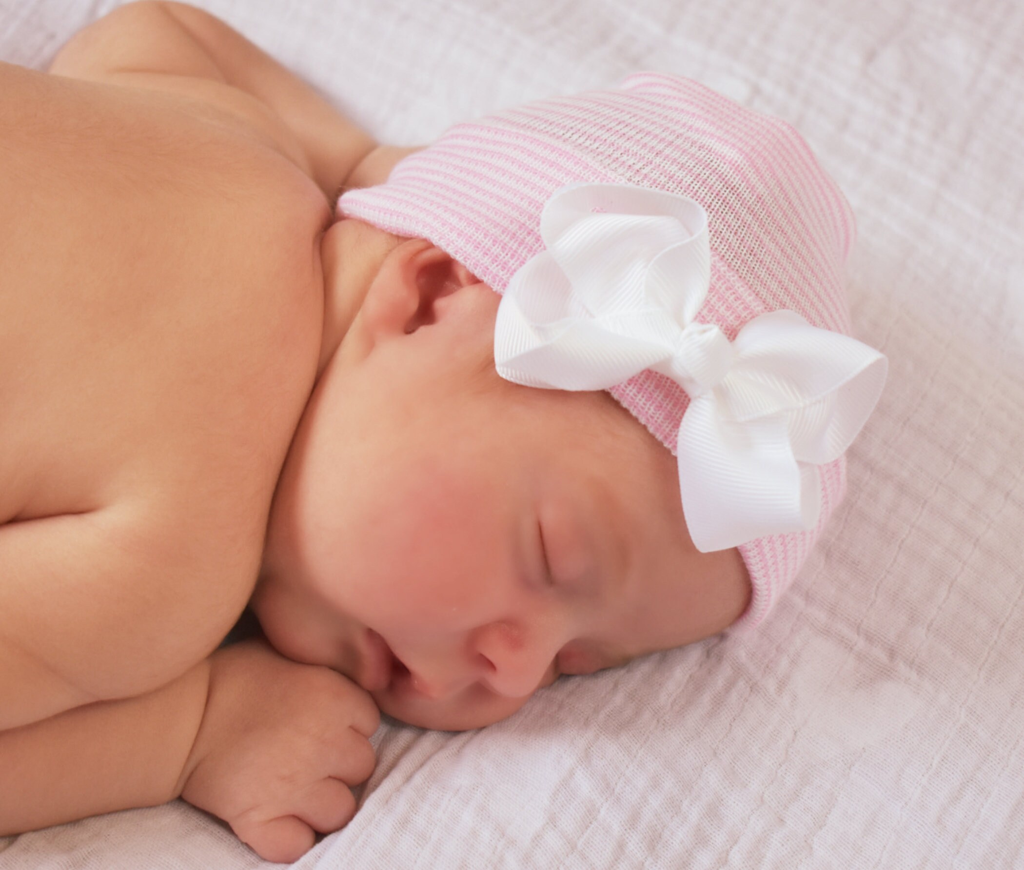 Baby Girl Hat With Small Bow for 