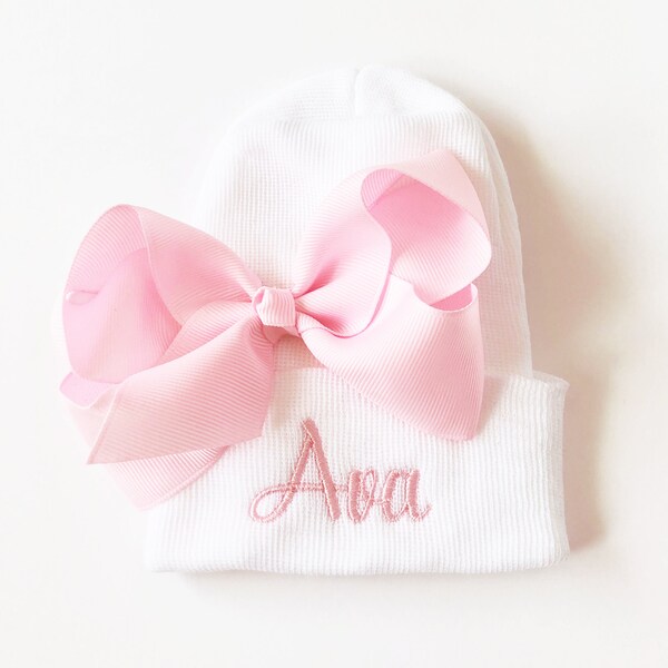 Personalized baby HAT, personalized baby gift, personalized baby girl hat, monogrammed baby girl  hospital hat, baby girl embroidered hat