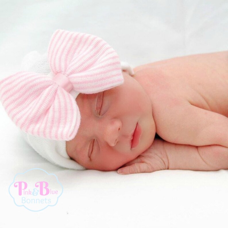 Baby Girl Hospital Outfit Newborn Girl Hospital Hat With Bow Etsy