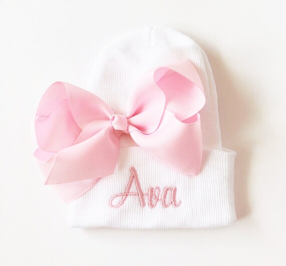 monogrammed newborn hat