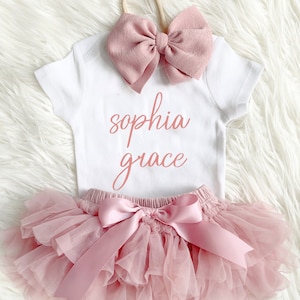 Traje de niña para volver a casa Ropa de niña Regalo para niña Traje de niña recién nacida para volver a casa Ropa de niña recién nacida Tutú de niña