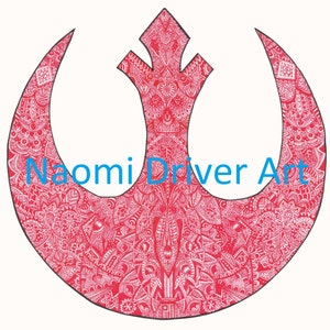 Red Patterned Rebel Alliance Symbol Print