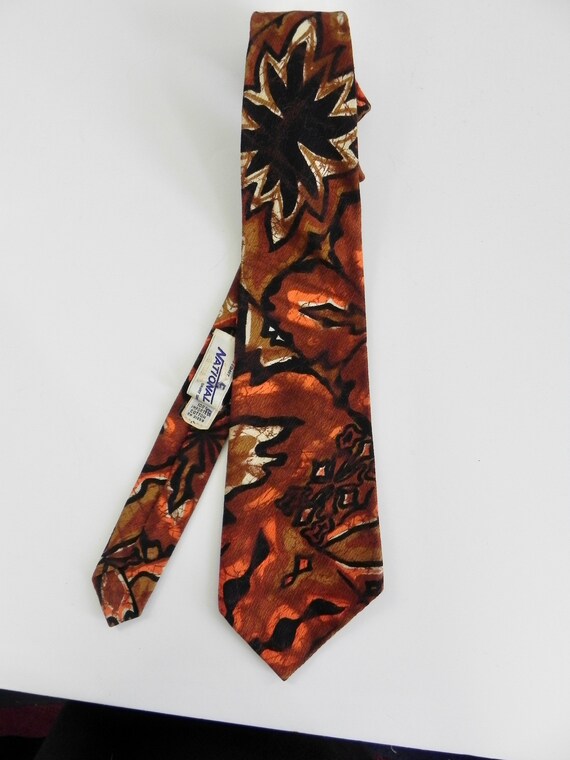 Vintage 60s Tapa Hawaiian Tiki Tie - image 6