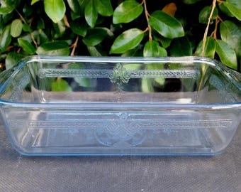 Vintage 40s Fire King Loaf Baking Dish Blue Sapphire
