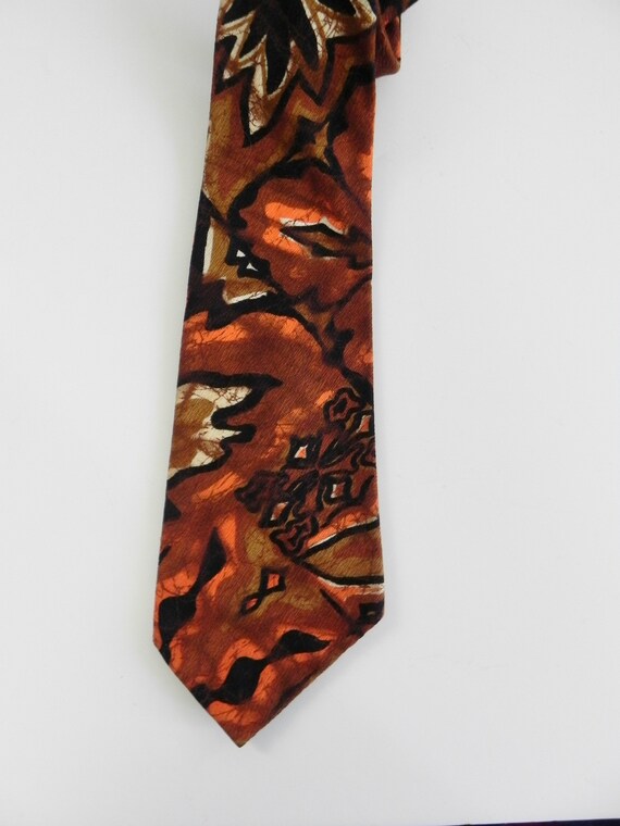 Vintage 60s Tapa Hawaiian Tiki Tie - image 5