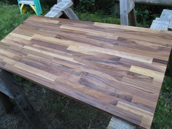 Walnut Butcher Block Desktop 25 X 48 To 72 Inch Long Etsy