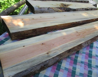 Your Custom order , Pretty BLUE PINE live edge shelves , very old growth, great for your bath, office, or knick knacks, dry, planed .