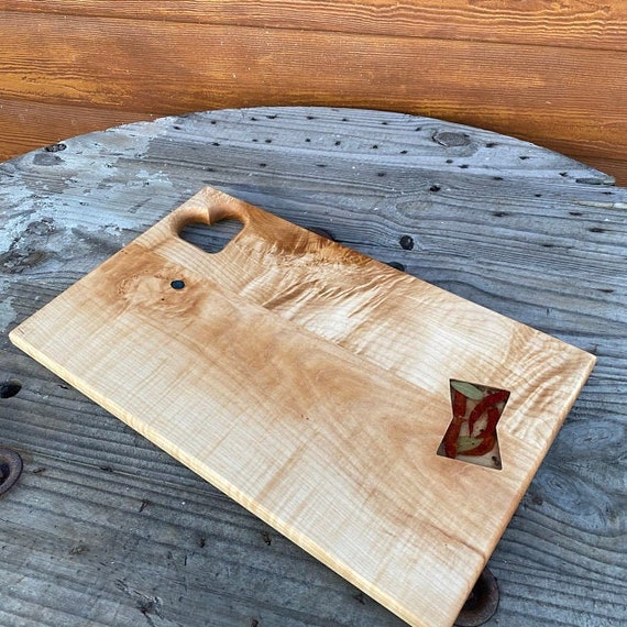 Thick Tiger Maple Cutting Board with Organic Live Edge