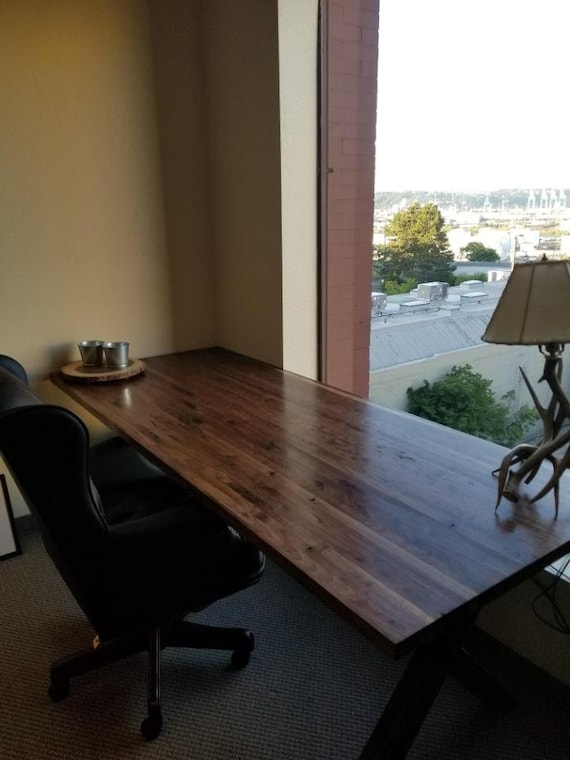 Temp Price Reductionbutcher Block Walnut Desk4 Ft To Etsy