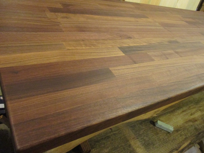 Butcher Block Walnut , solid Black walnut desk / Walnut Desk/ butcher block ,Solid walnut shown w Deep rich Matte w/Tung oil finish, walnut image 6