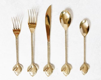 Gold Brass Lemon 'Limone' Cutlery, Silverware, flatware, serviceware, weddings and events