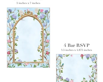 Chinoiserie Invitation Design Digital Download